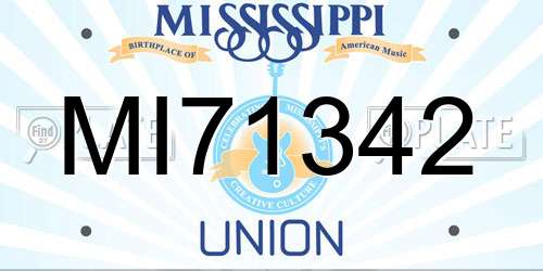 MI71342 Mississippi License Plate