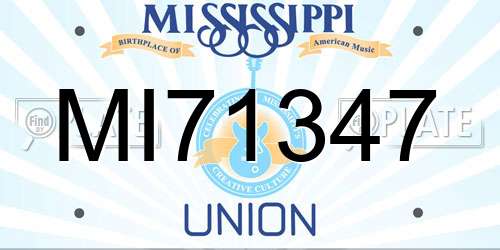 MI71347 Mississippi License Plate