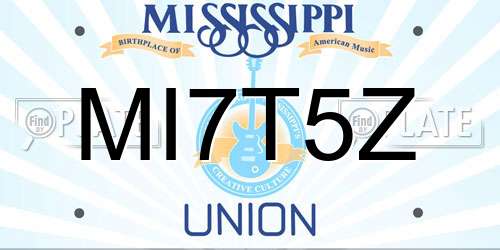 MI7T5Z Mississippi License Plate