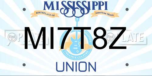 MI7T8Z Mississippi License Plate