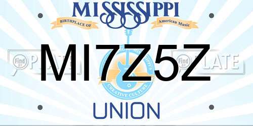 MI7Z5Z Mississippi License Plate