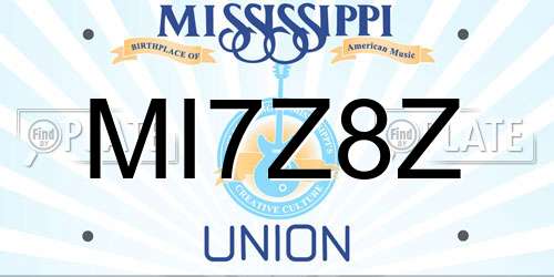 MI7Z8Z Mississippi License Plate