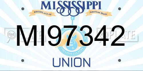 MI97342 Mississippi License Plate