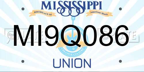 MI9Q086 Mississippi License Plate