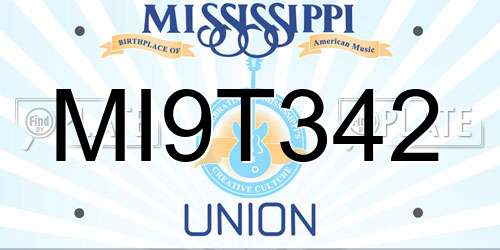 MI9T342 Mississippi License Plate