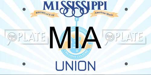 MIA Mississippi License Plate