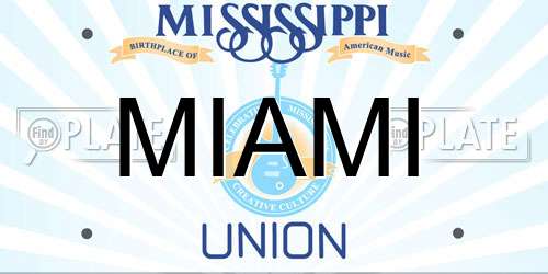 MIAMI Mississippi License Plate
