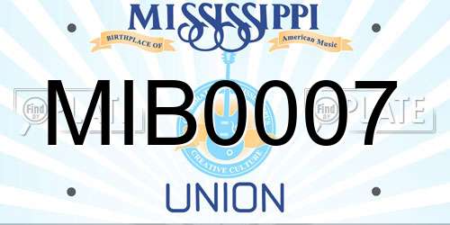 MIB0007 Mississippi License Plate