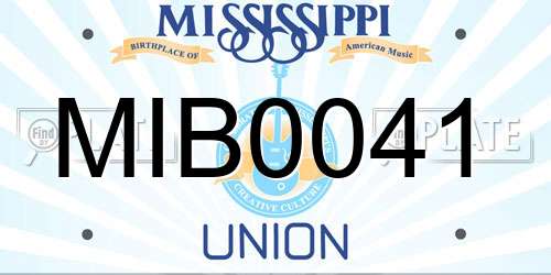 MIB0041 Mississippi License Plate