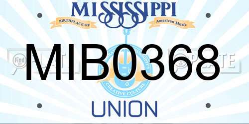 MIB0368 Mississippi License Plate