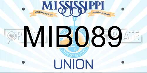 MIB089 Mississippi License Plate