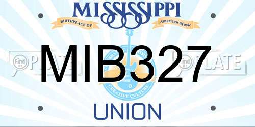 MIB327 Mississippi License Plate