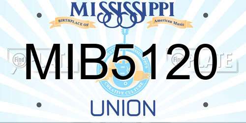 MIB5120 Mississippi License Plate