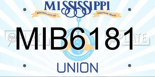 MIB6181 Mississippi License Plate