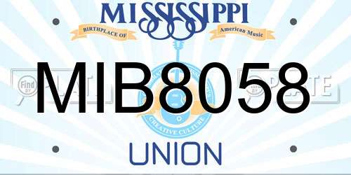 MIB8058 Mississippi License Plate