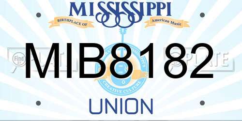 MIB8182 Mississippi License Plate