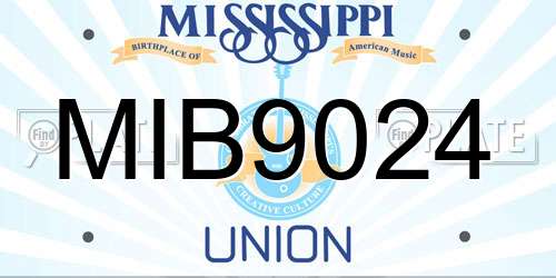 MIB9024 Mississippi License Plate