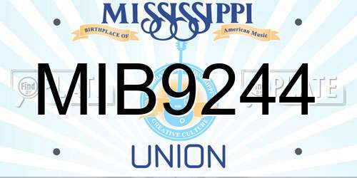 MIB9244 Mississippi License Plate