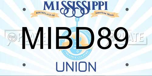 MIBD89 Mississippi License Plate