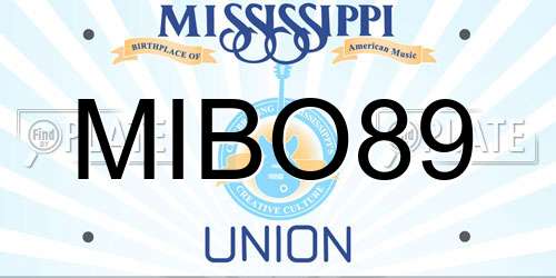 MIBO89 Mississippi License Plate
