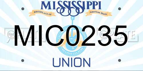 MIC0235 Mississippi License Plate