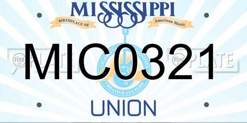 MIC0321 Mississippi License Plate