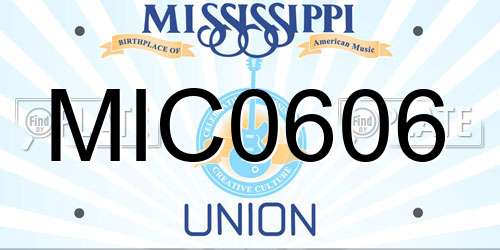 MIC0606 Mississippi License Plate