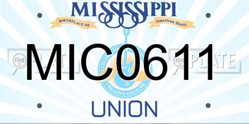 MIC0611 Mississippi License Plate