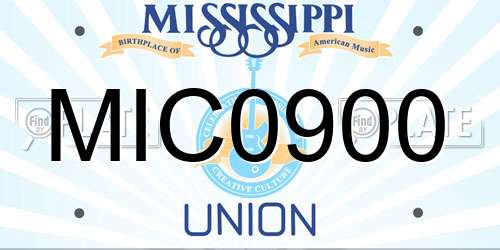 MIC0900 Mississippi License Plate