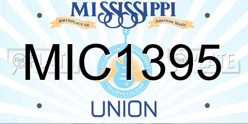 MIC1395 Mississippi License Plate