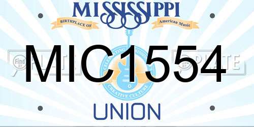 MIC1554 Mississippi License Plate