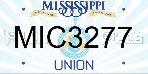 MIC3277 Mississippi License Plate