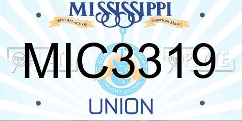 MIC3319 Mississippi License Plate