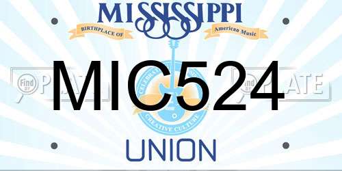 MIC524 Mississippi License Plate