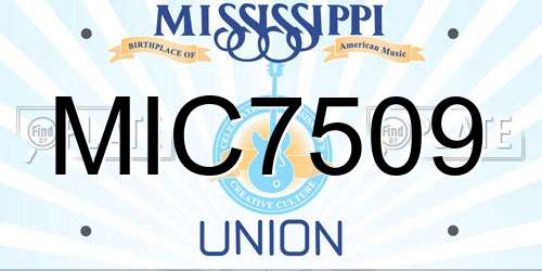 MIC7509 Mississippi License Plate