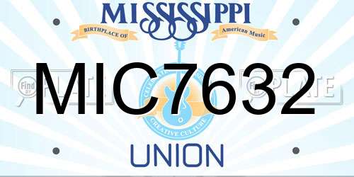MIC7632 Mississippi License Plate