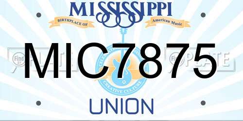 MIC7875 Mississippi License Plate