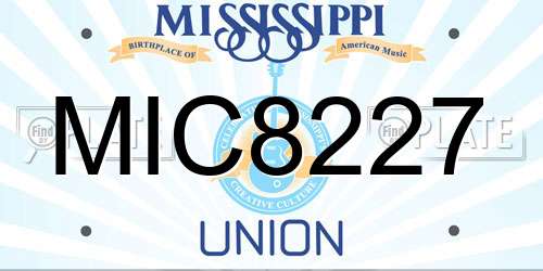 MIC8227 Mississippi License Plate