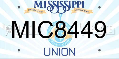 MIC8449 Mississippi License Plate
