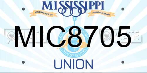 MIC8705 Mississippi License Plate