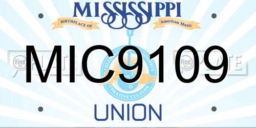 MIC9109 Mississippi License Plate