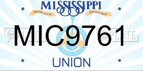 MIC9761 Mississippi License Plate