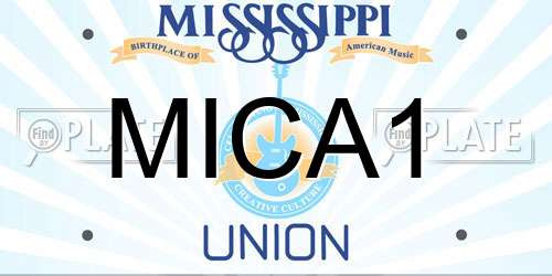 MICA1 Mississippi License Plate