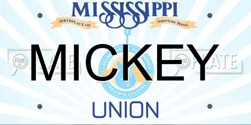 MICKEY Mississippi License Plate