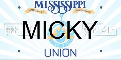 MICKY Mississippi License Plate