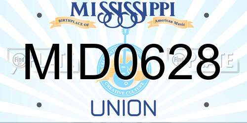 MID0628 Mississippi License Plate