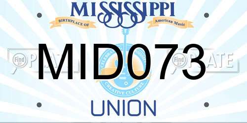 MID073 Mississippi License Plate