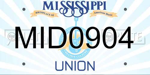 MID0904 Mississippi License Plate