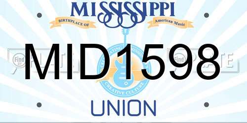 MID1598 Mississippi License Plate