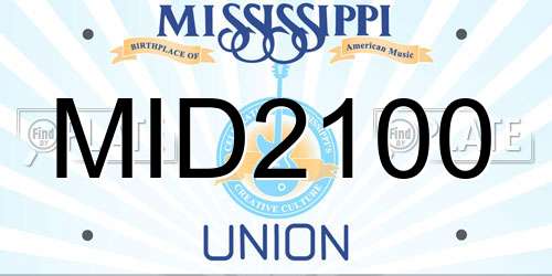 MID2100 Mississippi License Plate